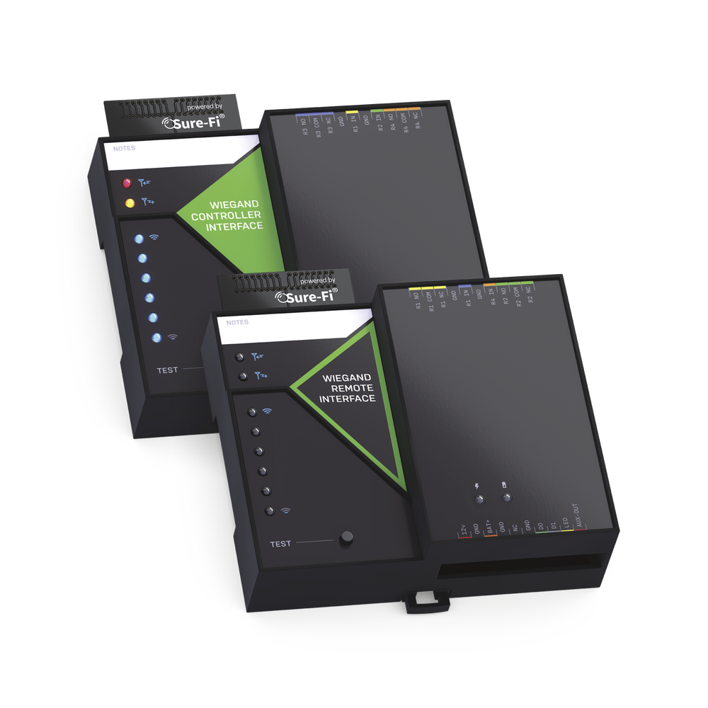 Wiegand Wireless Bridge / 1 Wiegand / 2 Relays / 2 Inputs / Up to 1 mile range through obstructions and 50 miles Line of Sight / Frequencies for Paraguay