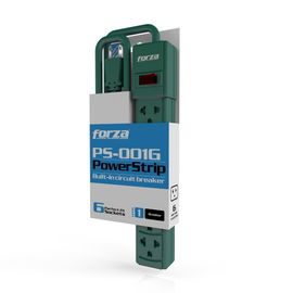 Forza - Power strip - AC 110/220 V - 6 Tomas de Corriente - Green