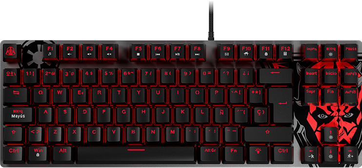 Primus Gaming - Keyboard - Wired - Spanish - USB - Ergonomic Design - Dark Side Keyboard