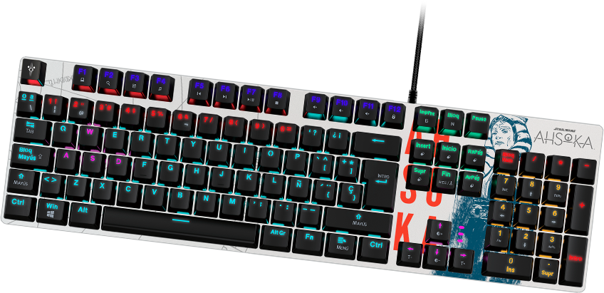 Primus Gaming - Keyboard - Wired - Spanish - USB - Ergonomic Design - Ahsoka  PKS-S092AT-S