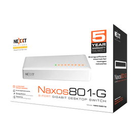 Nexxt Infrastructure - Switch - Gigabit Ethernet - 8 - 1 Gigabit Ethernet - Essential Naxos 801-G 110/220V Nexxt Infrastructure - Switch - Gigabit Ethernet - 8 - 1 Gigabit Ethernet - Essential Naxos 801-G 110/220V