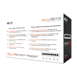 Nexxt Infrastructure - Switch - Gigabit Ethernet - 8 - 1 Gigabit Ethernet - Essential Naxos 801-G 110/220V Nexxt Infrastructure - Switch - Gigabit Ethernet - 8 - 1 Gigabit Ethernet - Essential Naxos 801-G 110/220V
