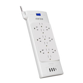 Forza - Surge protector - AC 110/220 V - 12 Tomas de Corriente - 3-USBA/1C 2700J WH Forza - Surge protector - AC 110/220 V - 12 Tomas de Corriente - 3-USBA/1C 2700J WH