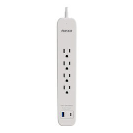 Forza - Surge protector - AC 110/220 V - 4 Tomas de Corriente - 1 USB-A/C 1000J WH