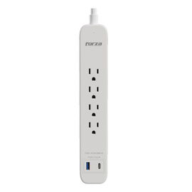 Forza - Surge protector - AC 110/220 V - 4 Tomas de Corriente - 1 USB-A/C 500J WH