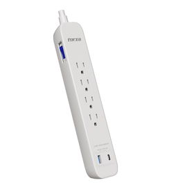 Forza - Surge protector - AC 110/220 V - 4 Tomas de Corriente - 1 USB-A/C 500J WH Forza - Surge protector - AC 110/220 V - 4 Tomas de Corriente - 1 USB-A/C 500J WH