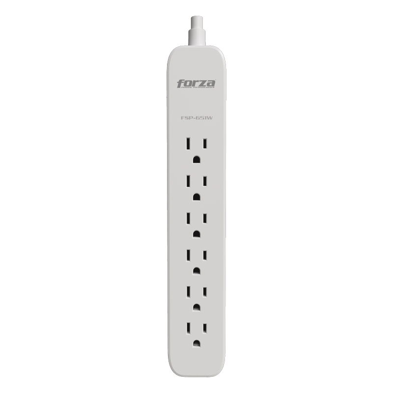 Forza - Surge protector - AC 110/220 V - 6 Tomas de Corriente - NEMA 1.5FT 500J WH Forza - Surge protector - AC 110/220 V - 6 Tomas de Corriente - NEMA 1.5FT 500J WH