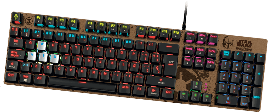 Primus Gaming - Keyboard - Wired - Spanish - USB - Ergonomic Design - Mandal PKS-S092ML-S
