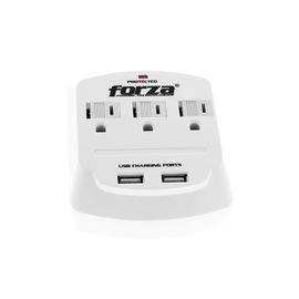 Forza Power Technologies - Power adapter - AC / USB - Plug-in module - AC 110/120 V - 3 Tomas de Corriente - Child Protect w/USB