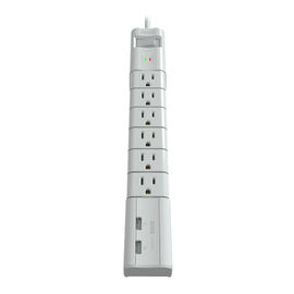 Forza RSO-06TUSB - Protector contra sobretensiones (montaje en pared) - CA 120 V - 1800 vatios - conectores de salida: 6 - blanco