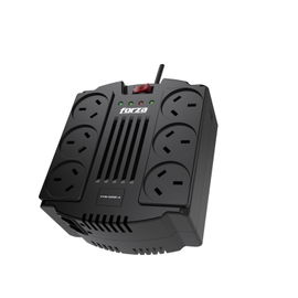 Forza FVR Series FVR-1202A - Regulador automático de voltaje - CA 220 V - 600 vatios - 1200 VA - conectores de salida: 6 - negro