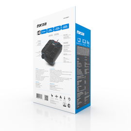Forza FVR Series FVR-1202A - Regulador automático de voltaje - CA 220 V - 600 vatios - 1200 VA - conectores de salida: 6 - negro