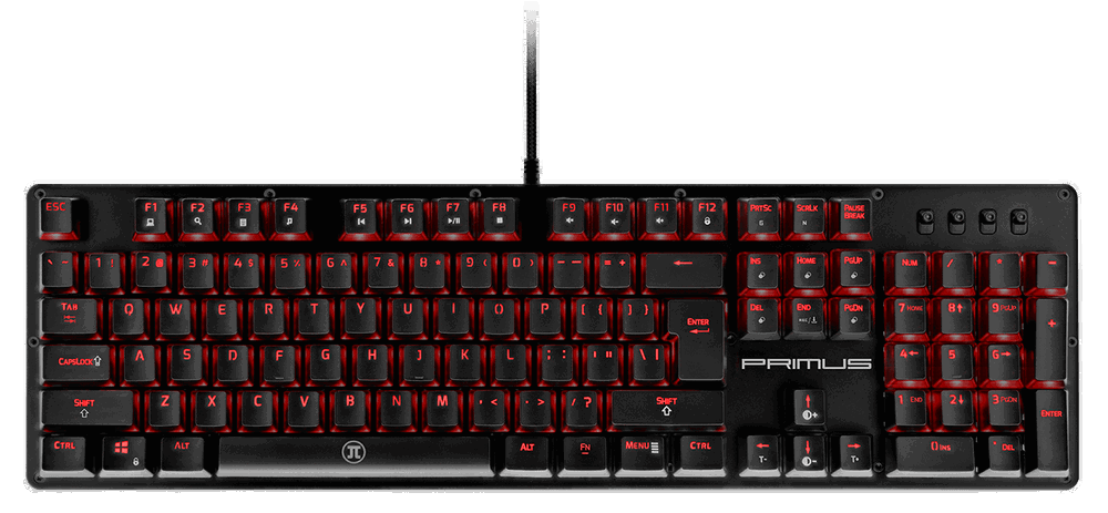 Primus Gaming - Keyboard - Wired - English - USB - Ball100T Rd PKS-103E