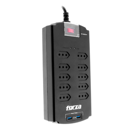 Forza - Surge protector - AC 220 V - 10 Tomas de Corriente - Chile 2 USB Ports