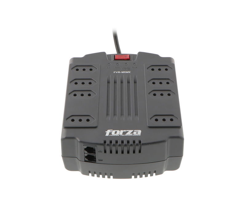 Forza - Automatic voltage regulator - AC 220 V - 8 Tomas de Corriente - 1200 VA - Italian Outlets
