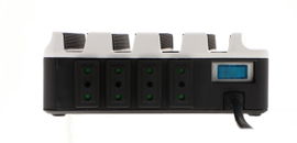 Forza - Surge protector - AC 220 V - 4 Tomas de Corriente - 4 USB Phone Holder