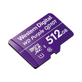 Memoria microSD de 512 GB PURPLE, Especializada Para Videovigilancia, 3 VECES MAYOR DURACIÓN QUE UNA CONVENCIONAL