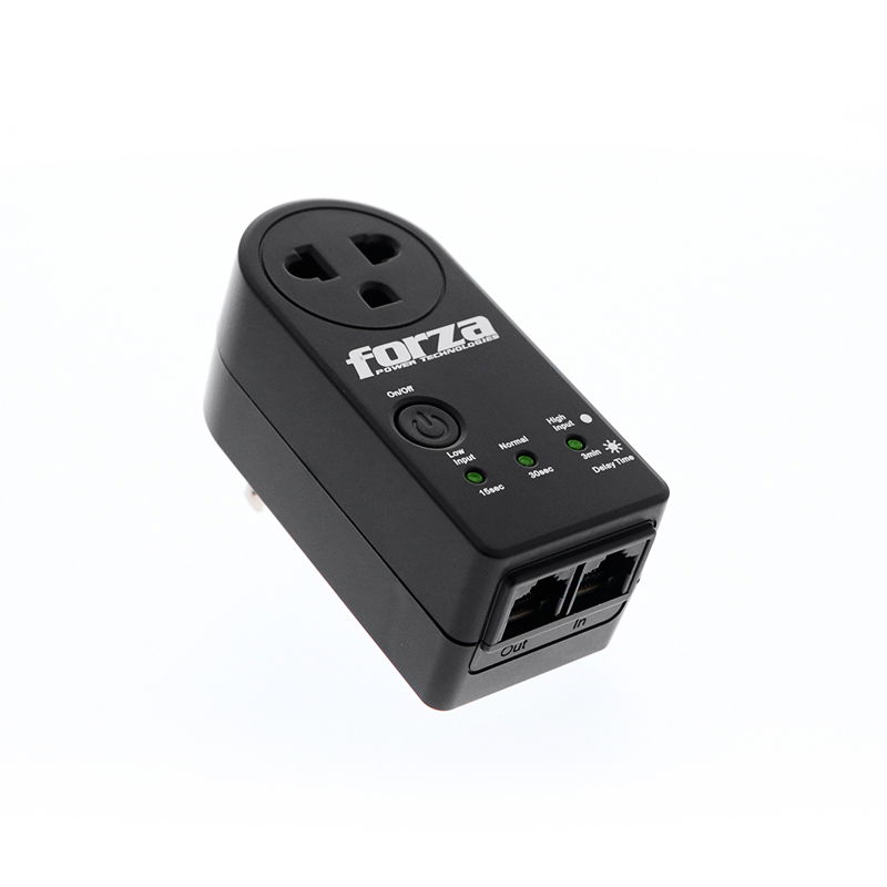 Forza FVP Series FVP-1212N - Protector contra sobretensiones - CA 220 V - 1800 vatios - conectores de salida: 1 - negro