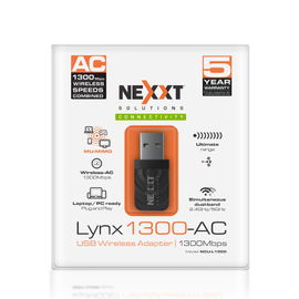 Nexxt Lynx1300-AC - Adaptador de red - USB 3.0 - 802.11ac - negro
