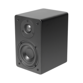 Altavoz de Estantería, Woofer de fibra de vidrio 4in, Tweeter de aluminio 1in, Acabado negro mate, 5-40 watts, 8ohms