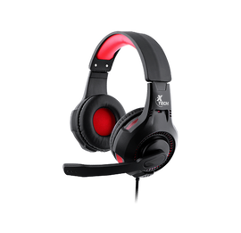 Xtech - Headset - Wired - XTH- 540 - Ixion - Gaming - Backlit: Red - Connection type: 3.5mm (TRRS) and USB for power - Compatible platforms: Multi-platform -Buttons: Volume control, microphone (on/off) in control capsule -Cable length: 6.5ft, braided