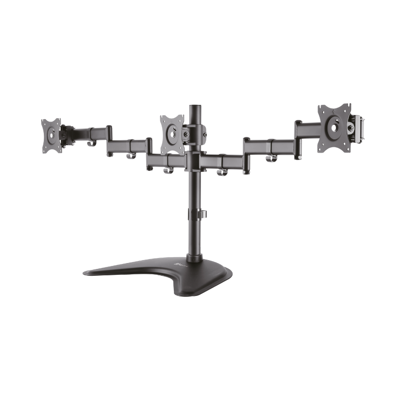 Klip Xtreme KPM-321 - Base - para 3 pantallas LCD (brazo ajustable) - plástico, acero de alta calidad - negro - tamaño de pantalla: 13