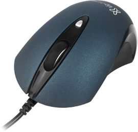 Klip Xtreme ClickQuiet KMO-250 - Ratón - ergonómico - óptico - 3 botones - cableado - USB - azul