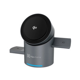 Klip Xtreme - Charging stand / battery charger - 15 Watt - 24 pin USB-C - Cellular phone / Wireless earbuds / Apple AirPods / Apple Watch - Wireless - Para Smartphones