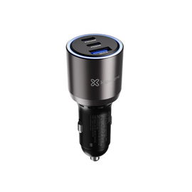 Klip Xtreme KCC-140 - Car power adapter - 140 Watt - 2 x 24 pin USB-C / 9 pin USB Type A - Cellular phone / Tablet - Car - Para Smartphones, tablets, small devices