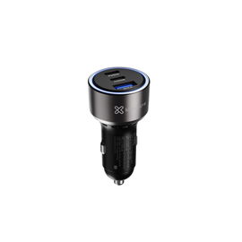 Klip Xtreme KCC-060 - Car power adapter - 60 Watt - 2 x 24 pin USB-C / 9 pin USB Type A - Cellular phone / Tablet - Car - Para Smartphones, tablets, small devices