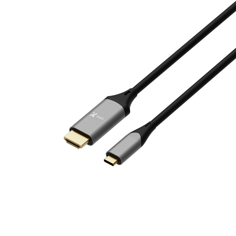 Xtech - USB cable - USB Type C - HDMI - 1.8 m - Black & silver - C male to HDMI male XTC-546