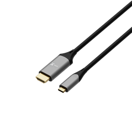 Xtech - USB cable - USB Type C - HDMI - 1.8 m - Black & silver - C male to HDMI male XTC-546