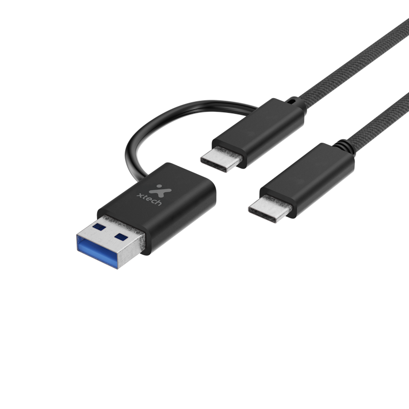 Xtech - USB cable - USB-C USB-A - USB Type C - 1.82 m - 2 in one braided XTC-532