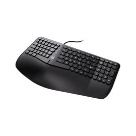 Klip Xtreme - Keyboard - Wired - Spanish - USB - Ergonomic Design - Black - Ergonomical