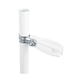 Aislador de paso o esquina de color Blanco con abrazadera incluida de 1 Pulgada para uso en poste cerco electrico