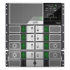 APC Smart-UPS Modular Ultra - UPS (montaje en bastidor) - on-line, scalable, n+1 redundant, touchscreen, network management card - CA 208/240 V - 20 kW - 20000 VA - 12U - plata