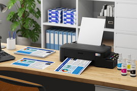 Epson EcoTank L121 - Impresora - color - chorro de tinta - ITS - A4/Legal - 720 x 720 ppp - hasta 9 ppm (mono) / hasta 4.8 ppm (color) - capacidad: 100 hojas - USB 2.0