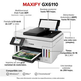 Canon MAXIFY GX6110 - ADF 15.5/24 IPM Canon MAXIFY GX6110 - ADF 15.5/24 IPM