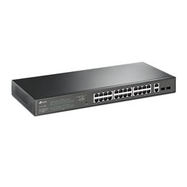 TP-Link TL-SG1428PE - Conmutador - inteligente - 24 x 10/100/1000 (PoE+) + 2 x 10/100/1000 - montaje en rack - PoE+ (250 W) - CA 100 - 240 V