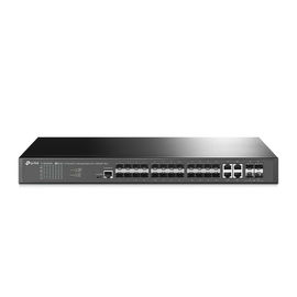 Switch de Fibra Óptica L2+ Omada / 24 puertos SFP 1GE / 4 Puertos Combinados SFP+/RJ45 Gigabit / 2 Puertos Consola RJ45|micro-SUB / Administración Centralizada Omada o Stand-Alone / Compatile con IPv6 /  Multicast IGMP