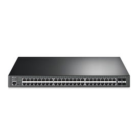 Switch L2+ Omada PoE+ / 48 Puertos PoE+ 10/100/1000 Mbps / 4 Puertos SFP+ 10G / 2 Puertos Consola (RJ45 y microUSB) / Administración Centralizada Omada o Stand-Alone / Multicast IGMP / Calidad de Servicio / Presupuesto PoE 500W / Montaje en Rack