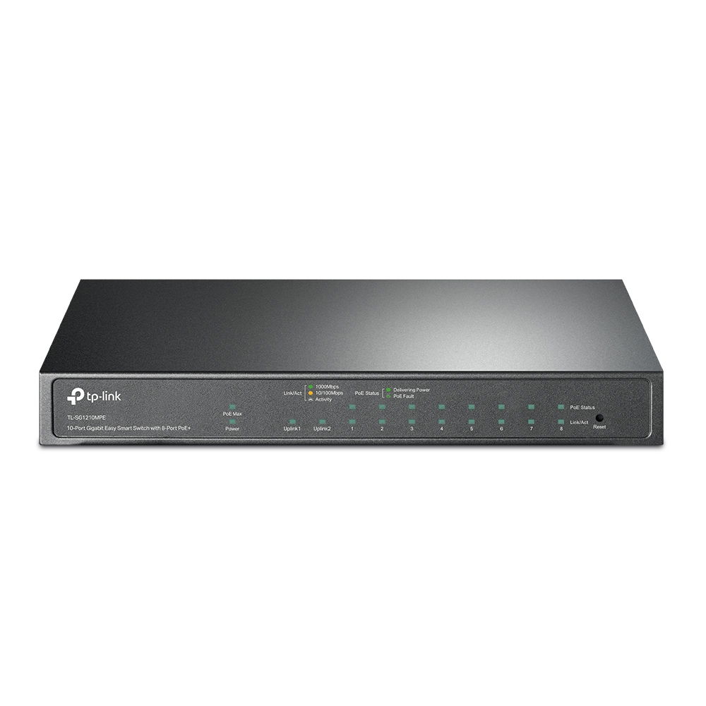 TP-Link TL-SG1210MPE V2 - Conmutador - inteligente - 8 x 10/100/1000 (PoE+) + 1 x 10/100/1000 + 1 x combo Gigabit SFP/RJ-45 - montaje en pared - PoE+ (123 W) TP-Link TL-SG1210MPE V2 - Conmutador - inteligente - 8 x 10/100/1000 (PoE+) + 1 x 10/100/1000 + 1 x combo Gigabit SFP/RJ-45 - montaje en pared - PoE+ (123 W)