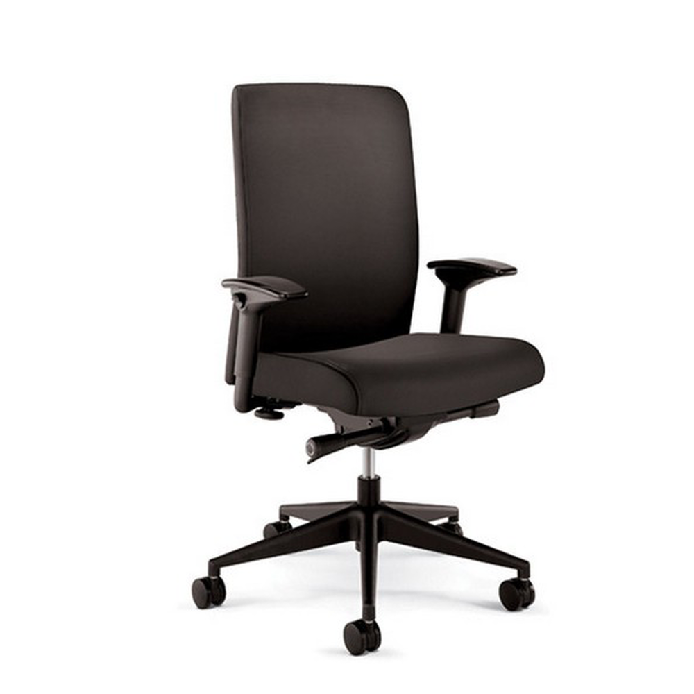 Silla de Monitoreo de trabajo 24/7 con Ajuste de Posición y Respaldo Alto, Color Negro.