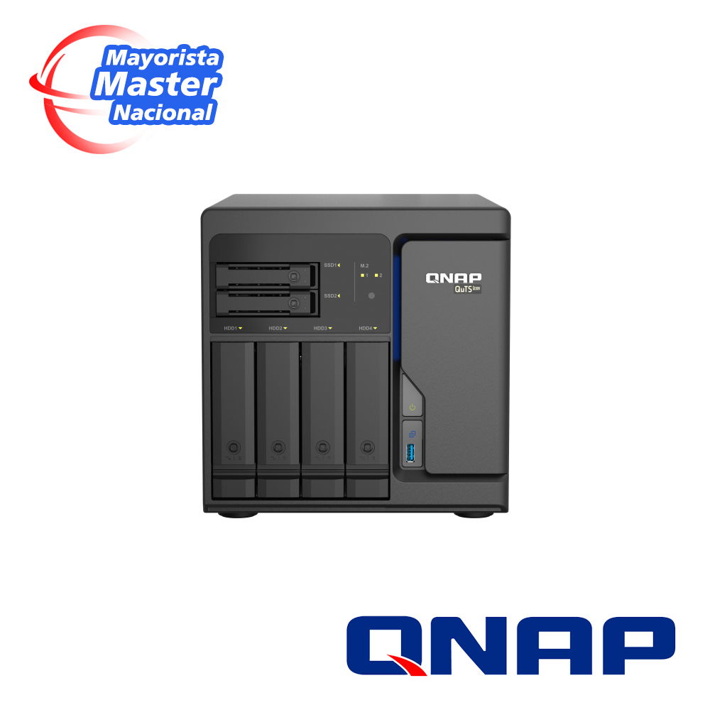 NAS QTS HERO QNAP TS-h686-D1602-8G-US PROCESADOR INTEL XEON D1602 / MEMORIA RAM 8GB / 4 BAHIAS FRONTALES SATA 3.5 PULGADAS + 2 BAHIAS FRONTALES SATA 2.5 PULGADAS / 4 PUERTOS RJ45 2.5GbE / MONTAJE EN ESCRITORIO / APLICACIONES PYMES PARA COMPARTIR Y R NAS QTS HERO QNAP TS-h686-D1602-8G-US PROCESADOR INTEL XEON D1602 / MEMORIA RAM 8GB / 4 BAHIAS FRONTALES SATA 3.5 PULGADAS + 2 BAHIAS FRONTALES SATA 2.5 PULGADAS / 4 PUERTOS RJ45 2.5GbE / MONTAJE EN ESCRITORIO / APLICACIONES PYMES PARA COMPARTIR Y R