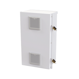 Gabinete Acero Galv. para 2 Baterías PL110D12  (400 x 730 x 300mm). Puerta Ventilada. Acc. para piso o poste No incluidos.