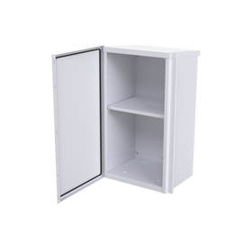 Gabinete Acero Galv. para 2 Baterías PL110D12  (400 x 730 x 300mm). Puerta Sin Ventilación. Acc. para piso o poste No incluidos.