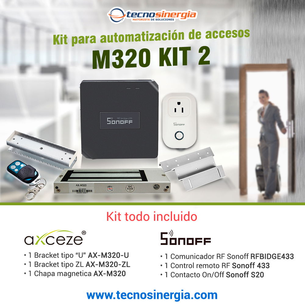 M320 KIT 2 CON 1x AX-M320 + 1x AX-M320-ZL + 1x AX-M320 + 1x SONOFF RF BRIDGE 433 + 1x RF REMOTE 433 MHZ + 1x SONOFF S20 US + 1x PS-1215 + 1x TRANSF K3 + 1x FS-FC01 M320 KIT 2 CON 1x AX-M320 + 1x AX-M320-ZL + 1x AX-M320 + 1x SONOFF RF BRIDGE 433 + 1x RF REMOTE 433 MHZ + 1x SONOFF S20 US + 1x PS-1215 + 1x TRANSF K3 + 1x FS-FC01