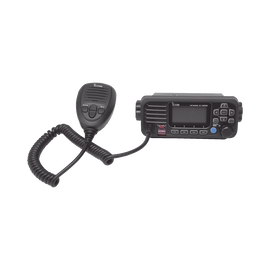 Marine Transceiver, Black Color, Tx: 156.025 - 157.425 MHz, Rx: 156.050 - 163.275 MHz, GPS, Submersible IPX7. Microphone, Power Cable and Mounting Bracket Included