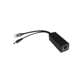 Cable divisor PoE pasivo de 48-55 Vcd @ 12 Vcd, 2 A. Aplicaciones como adaptar micrófonos en cámaras IP