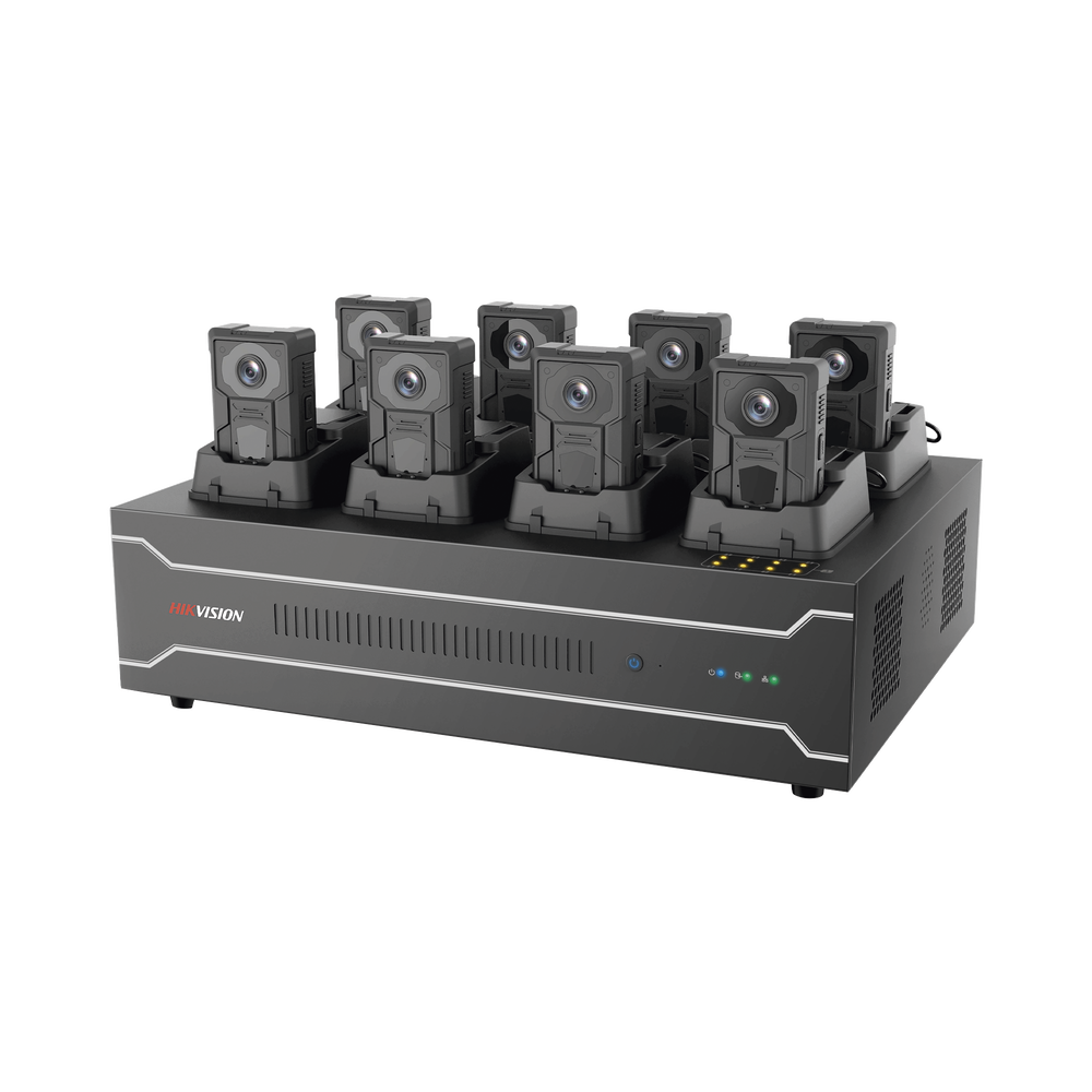 Estación de carga y respaldo de información para Bodycam Hikvision (DS-MH2211)/ Incluye 4 disco de 4TB